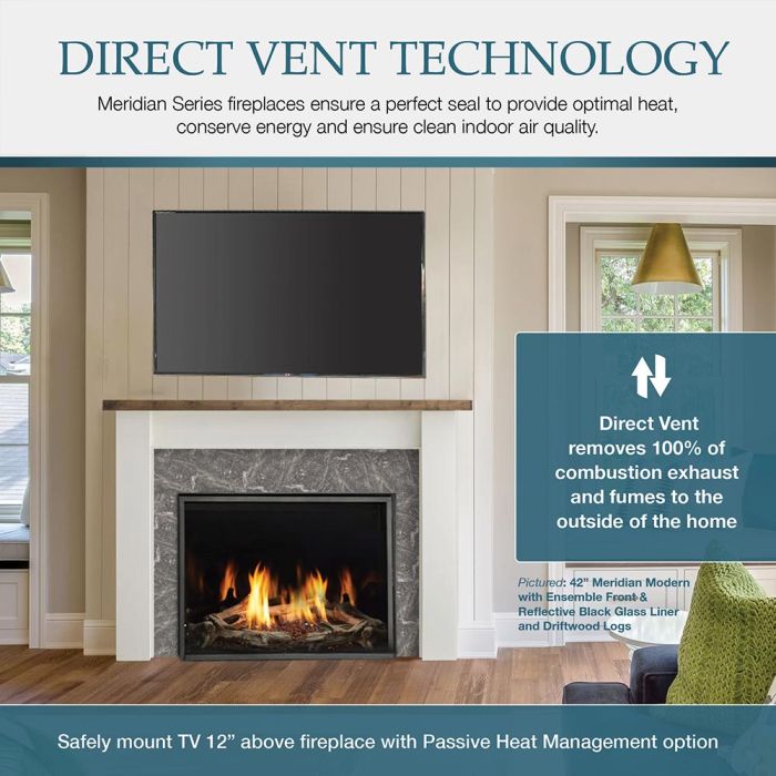 Majestic Meridian Platinum 42-Inch Direct Vent Gas Fireplace (Natural Gas)