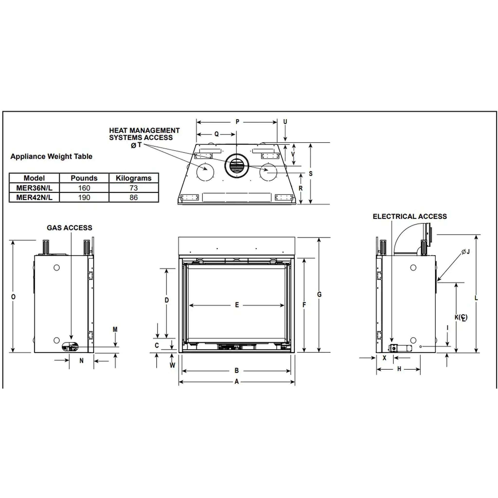 Majestic Meridian 36-Inch Direct Vent Gas Fireplace LP - MER36L