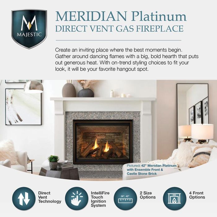 Majestic Meridian Platinum 42-Inch Direct Vent Gas Fireplace (Natural Gas)
