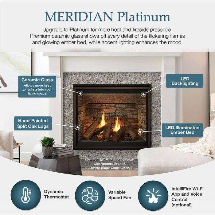 Majestic Meridian Platinum 42-Inch Direct Vent Gas Fireplace (Natural Gas)